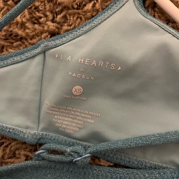 PacSun Swim Blue Sparkly Bikini Top Poshmark